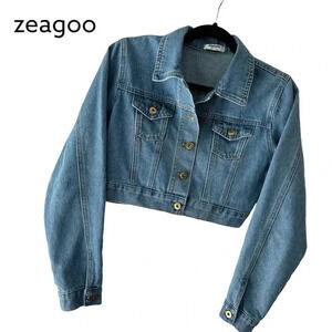 ZEAGOO | WOMENS CROPPED DENIM JACKET LIKE NEW |  SIZE: SMALL